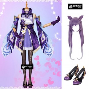 Simil Keqing Vestito Genshin Carnevale Cosplay Impact Anime Costume GENIMP02